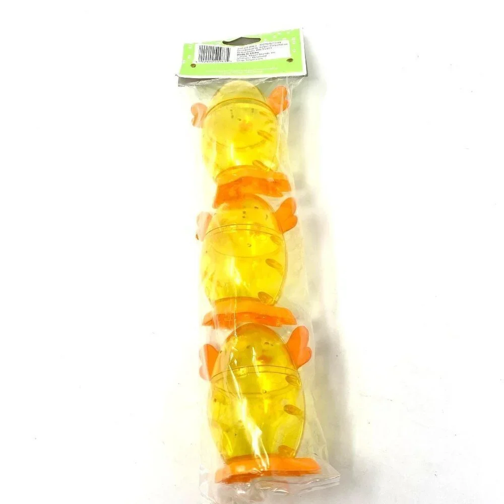 Target Easter Basket Clear Yellow Chick Fillable Eggs Treats Candy